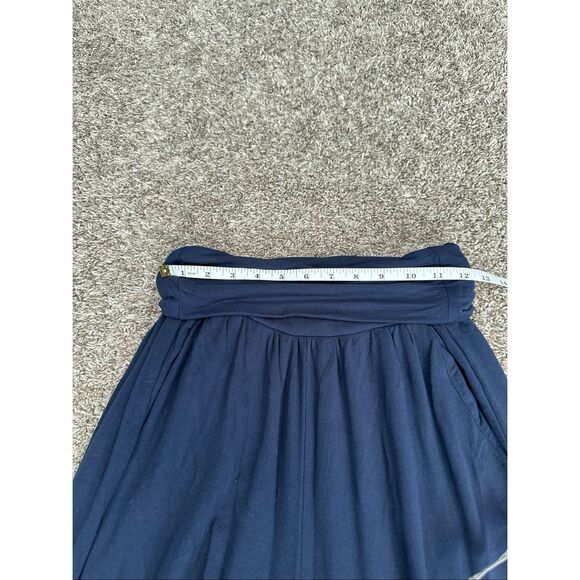Quince French Terry Modal Wide Leg Pants Navy Blue Fold over Waistband Flowy S - Picture 7 of 12